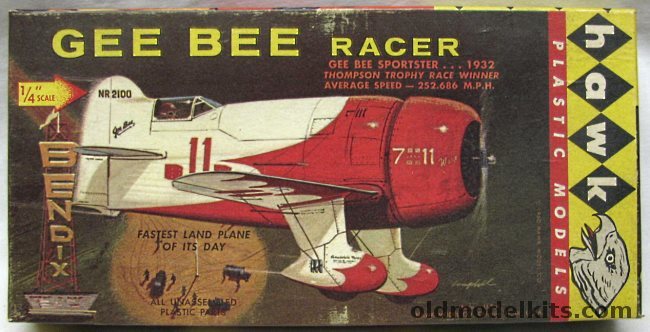 Hawk 1/48 Gee Bee Racer -  1932 Thompson Trophy Winner, 627-50 plastic model kit